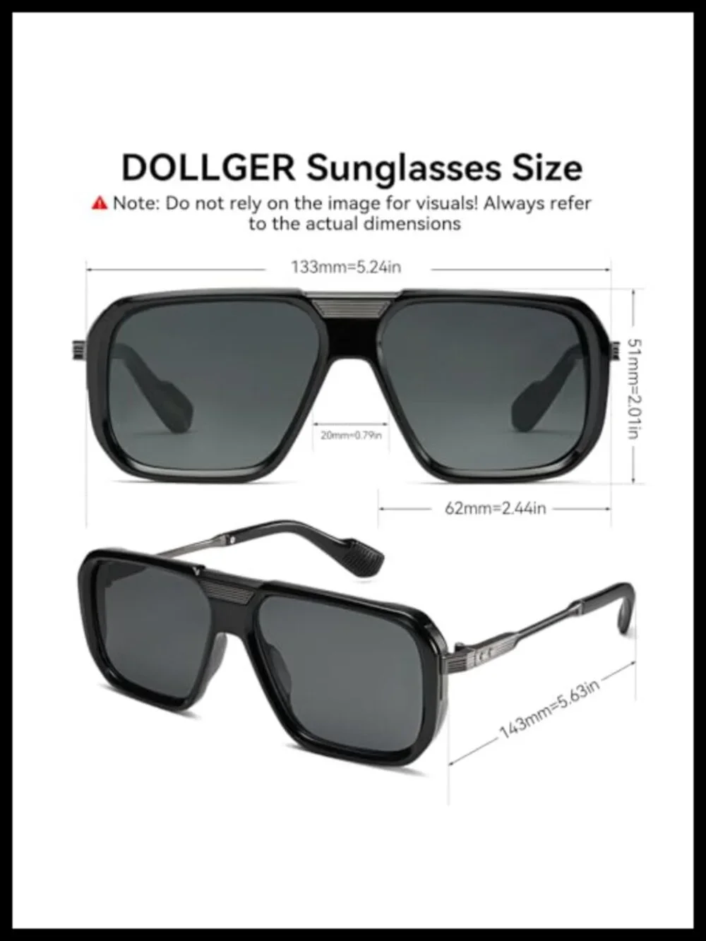 Square Aviator Sunglasses Men Metal Frame Punk Retro UV400 Shades